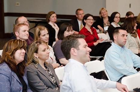 A group of people at a professional development panel.